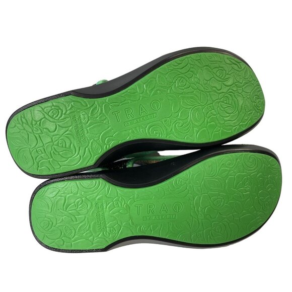 TRAQ Alegria Dream Knit Sport Queen Sandals Slip On Funplex Lime Eur 37 US 6.5-7 - Picture 9 of 9